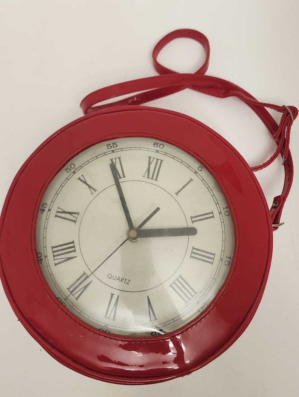 Vintage Clock Purse in Red